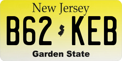NJ license plate B62KEB