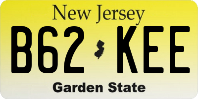 NJ license plate B62KEE