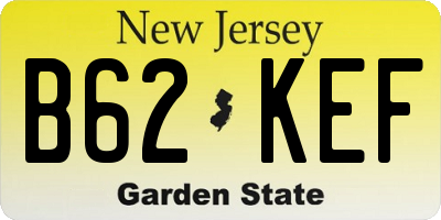 NJ license plate B62KEF