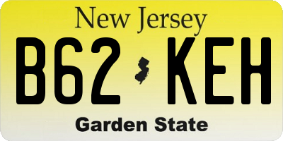 NJ license plate B62KEH