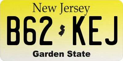 NJ license plate B62KEJ