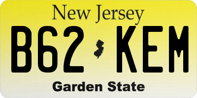 NJ license plate B62KEM