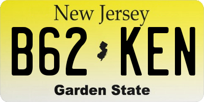 NJ license plate B62KEN