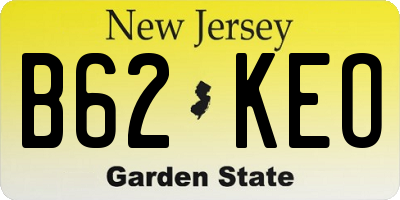 NJ license plate B62KEO