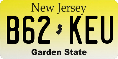 NJ license plate B62KEU