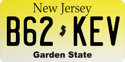 NJ license plate B62KEV
