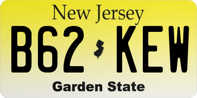 NJ license plate B62KEW