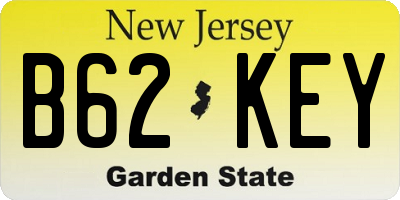 NJ license plate B62KEY