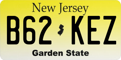 NJ license plate B62KEZ