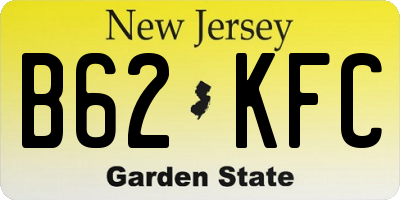 NJ license plate B62KFC