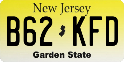 NJ license plate B62KFD