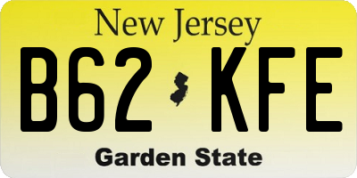 NJ license plate B62KFE