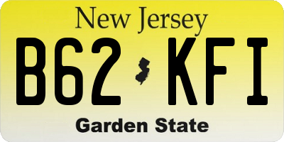 NJ license plate B62KFI