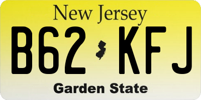 NJ license plate B62KFJ