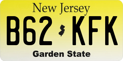 NJ license plate B62KFK