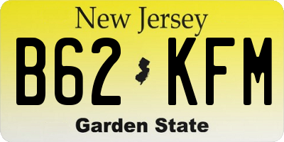 NJ license plate B62KFM