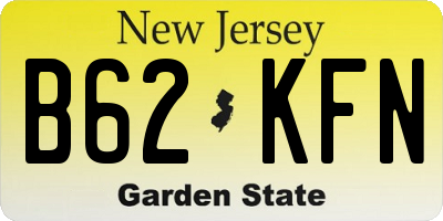 NJ license plate B62KFN