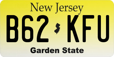 NJ license plate B62KFU