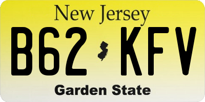 NJ license plate B62KFV