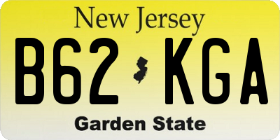 NJ license plate B62KGA