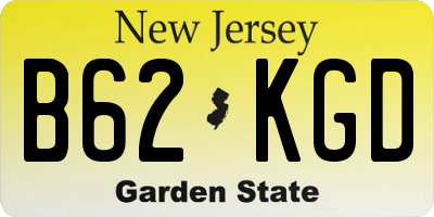 NJ license plate B62KGD