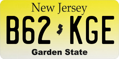 NJ license plate B62KGE