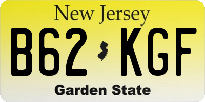 NJ license plate B62KGF