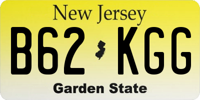NJ license plate B62KGG