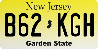 NJ license plate B62KGH