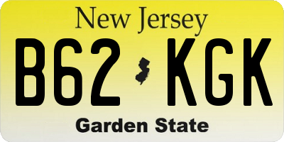 NJ license plate B62KGK