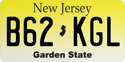 NJ license plate B62KGL