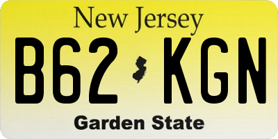 NJ license plate B62KGN