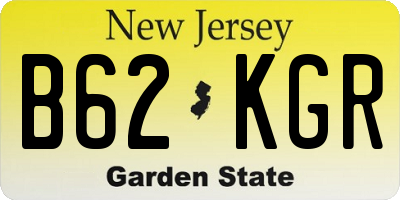 NJ license plate B62KGR