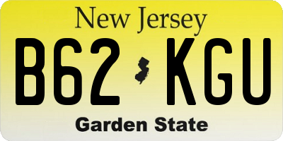 NJ license plate B62KGU