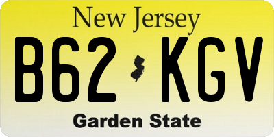 NJ license plate B62KGV