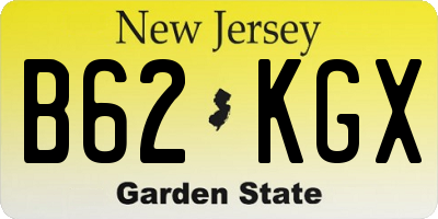 NJ license plate B62KGX
