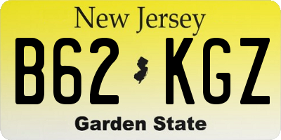 NJ license plate B62KGZ