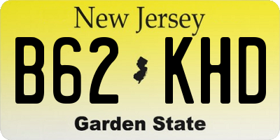 NJ license plate B62KHD