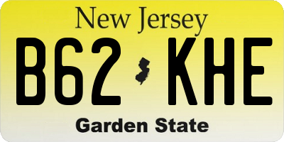 NJ license plate B62KHE