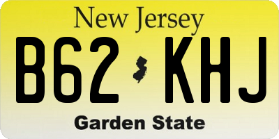 NJ license plate B62KHJ