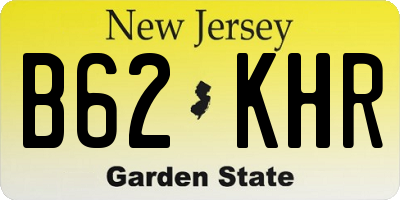 NJ license plate B62KHR