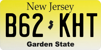 NJ license plate B62KHT