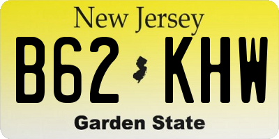 NJ license plate B62KHW
