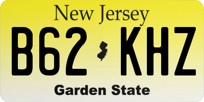 NJ license plate B62KHZ