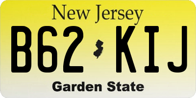 NJ license plate B62KIJ