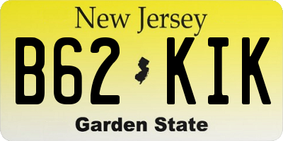 NJ license plate B62KIK