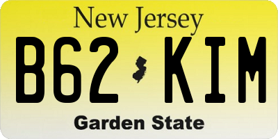 NJ license plate B62KIM