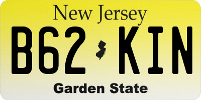 NJ license plate B62KIN