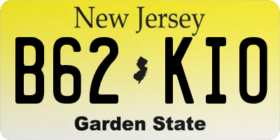 NJ license plate B62KIO