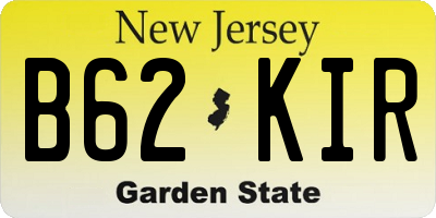 NJ license plate B62KIR